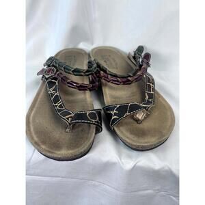 L Artiste Spring Step Sandals Womens 39 (US 8) Lonian Wedge Post Slide Leather